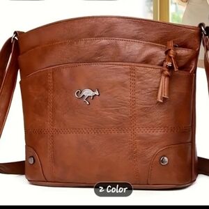 NEW Brown Faux Leather Crossbody Bag